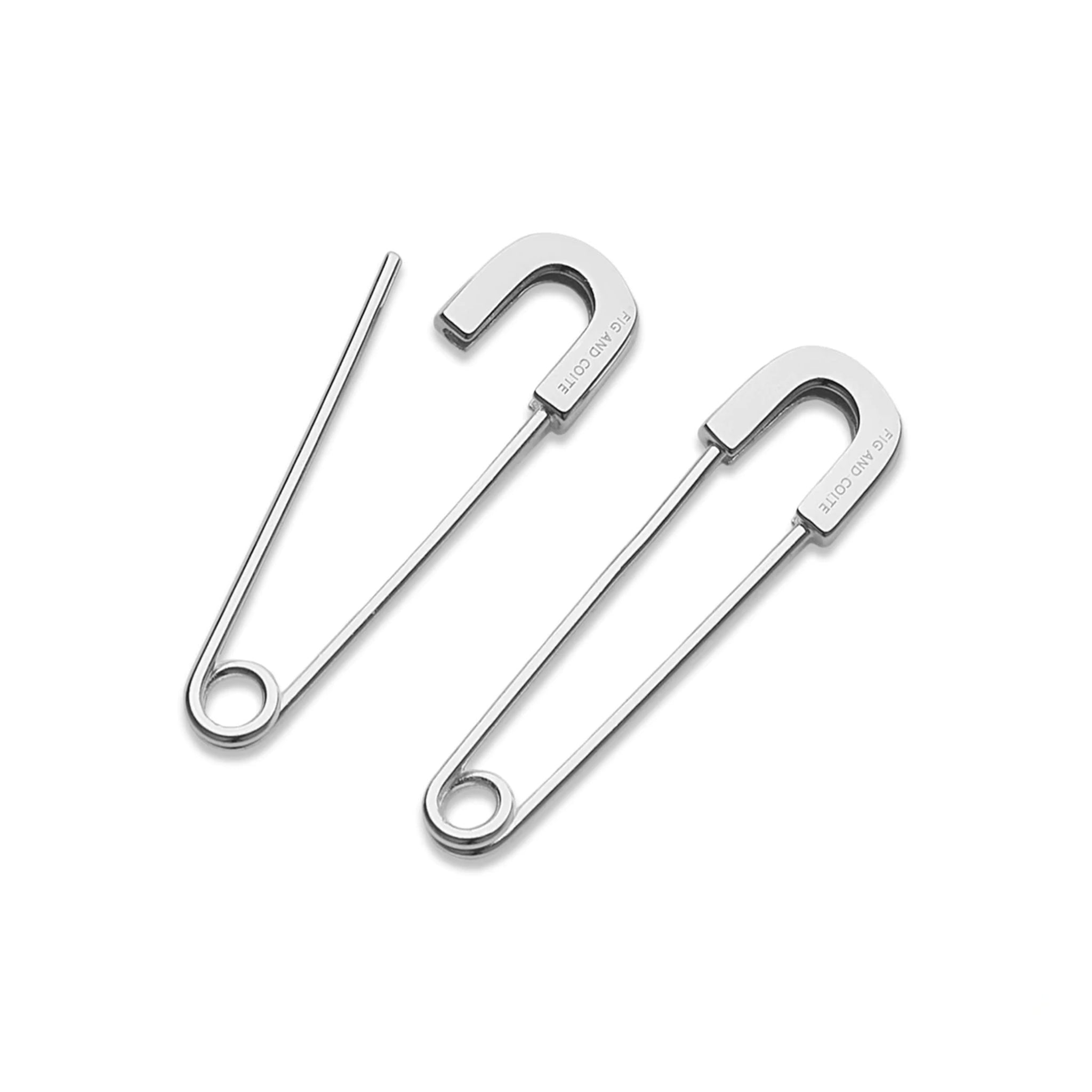 Silver safety Pin Earrings