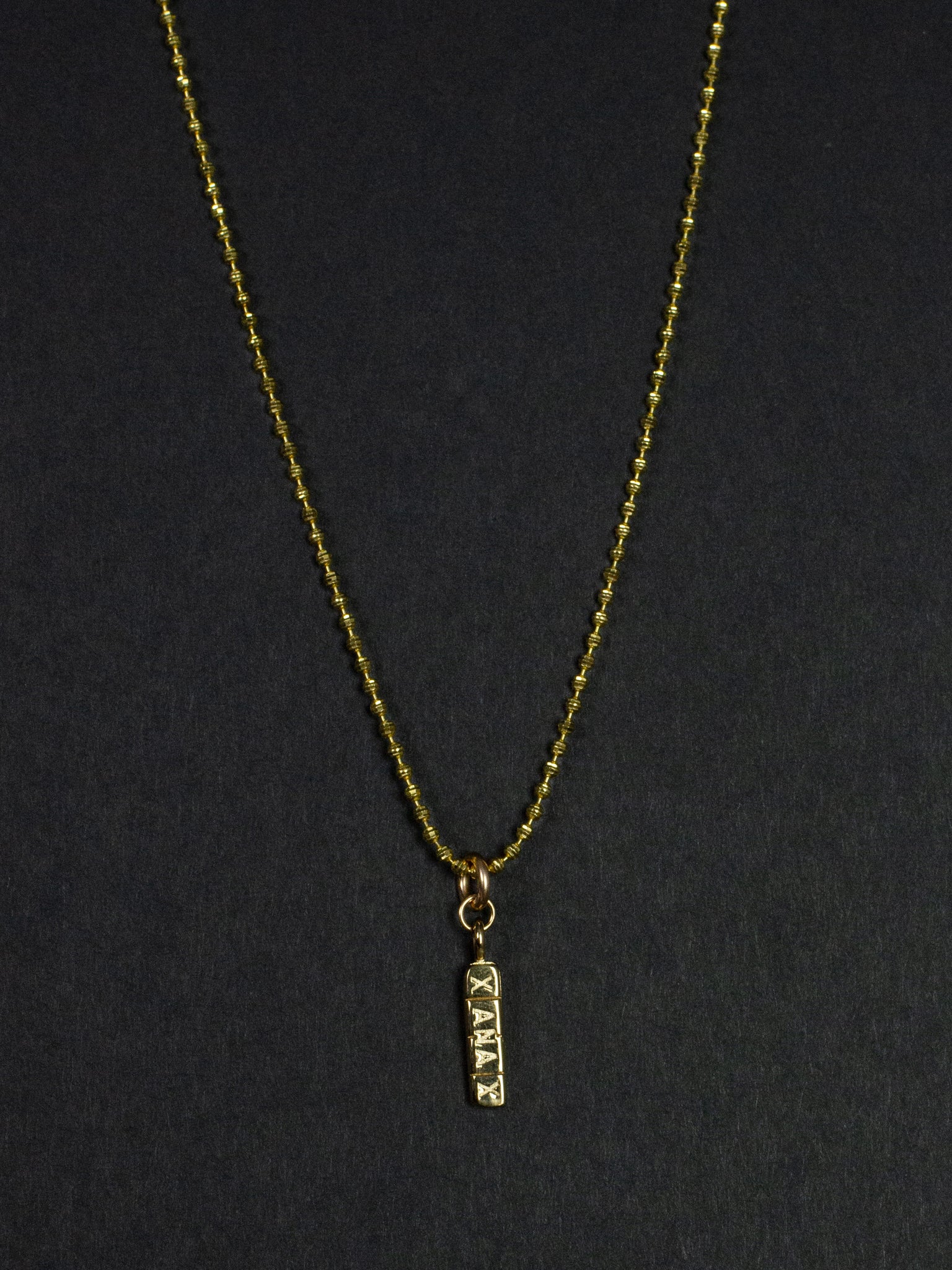 Gold Xanax Bar Necklace