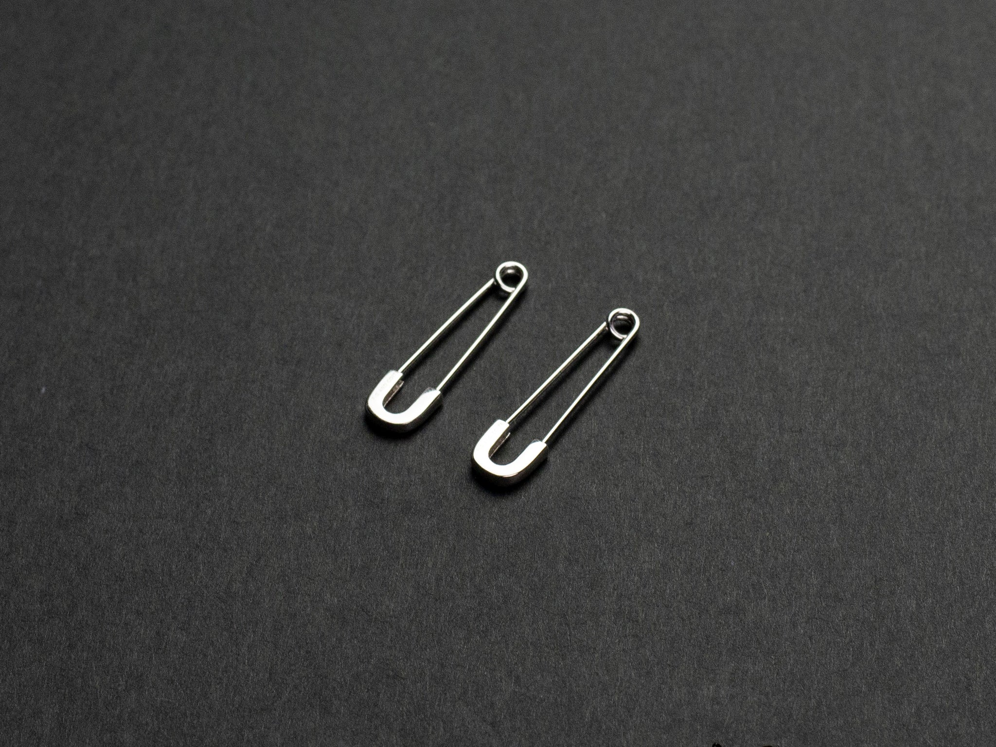 Silver safety Pin Earrings