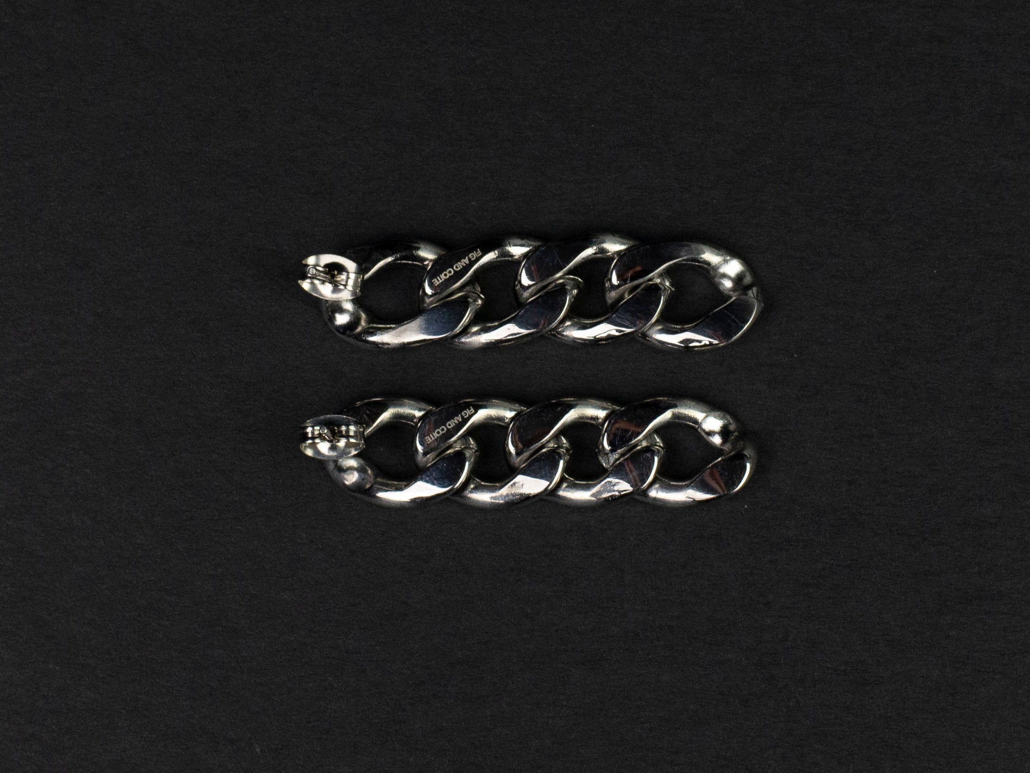 Silver chain link earrings