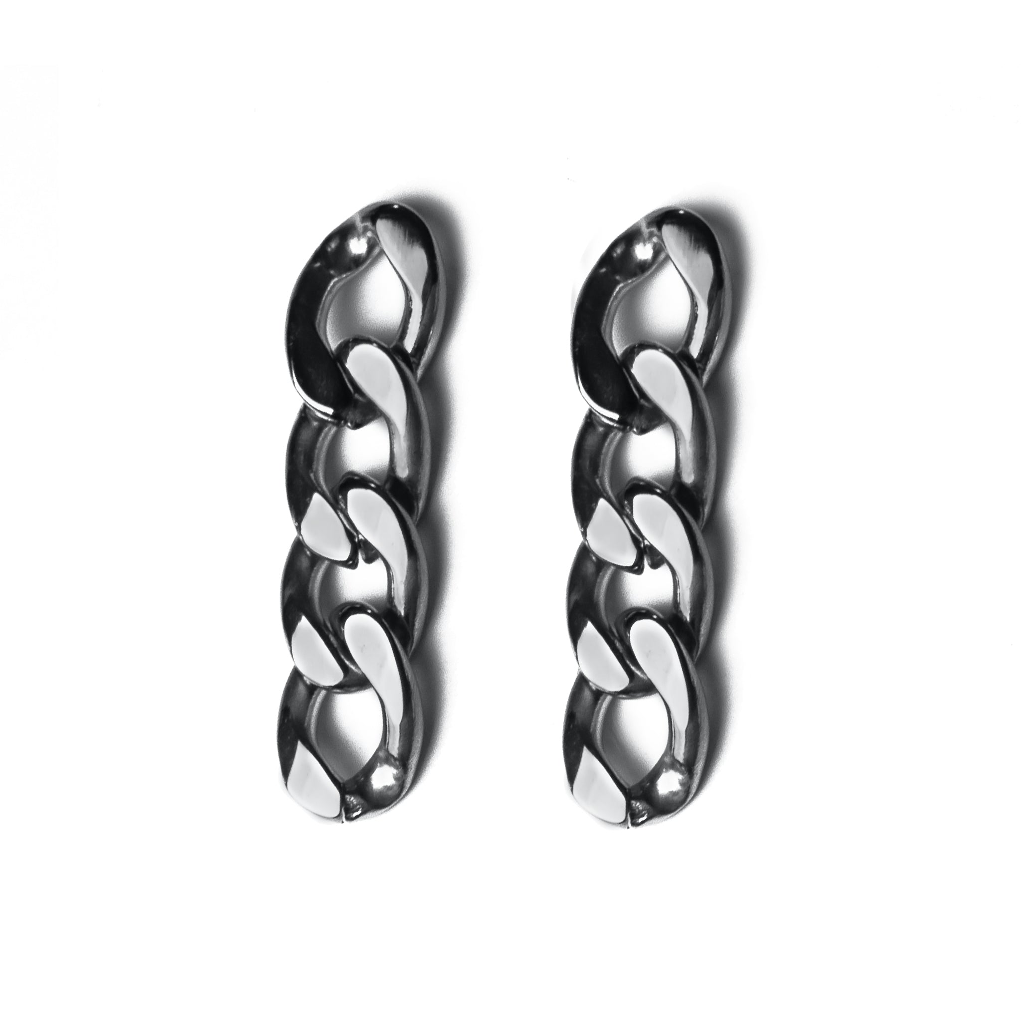 Silver chain link earrings