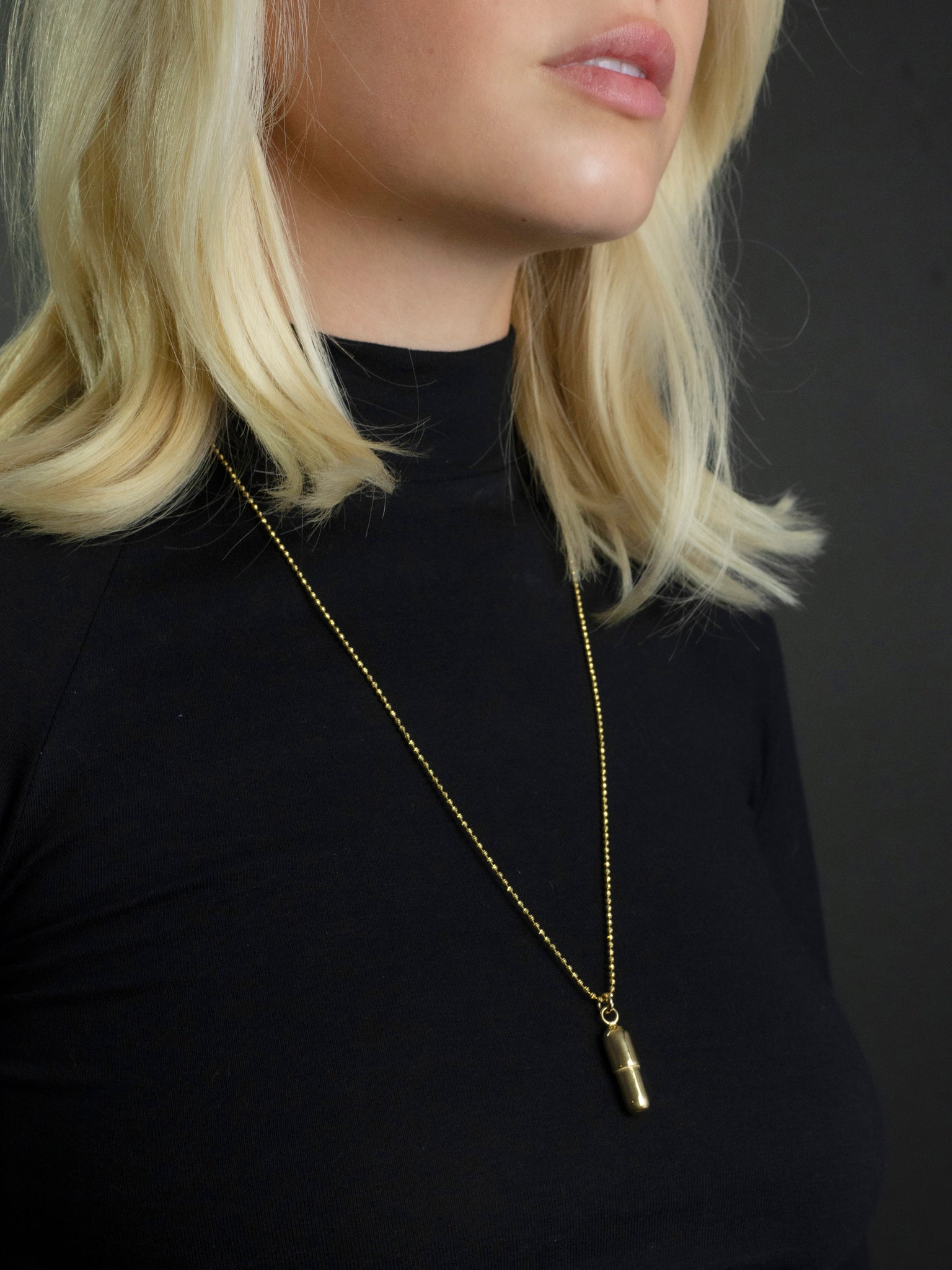 Gold Capsule Pill Necklace