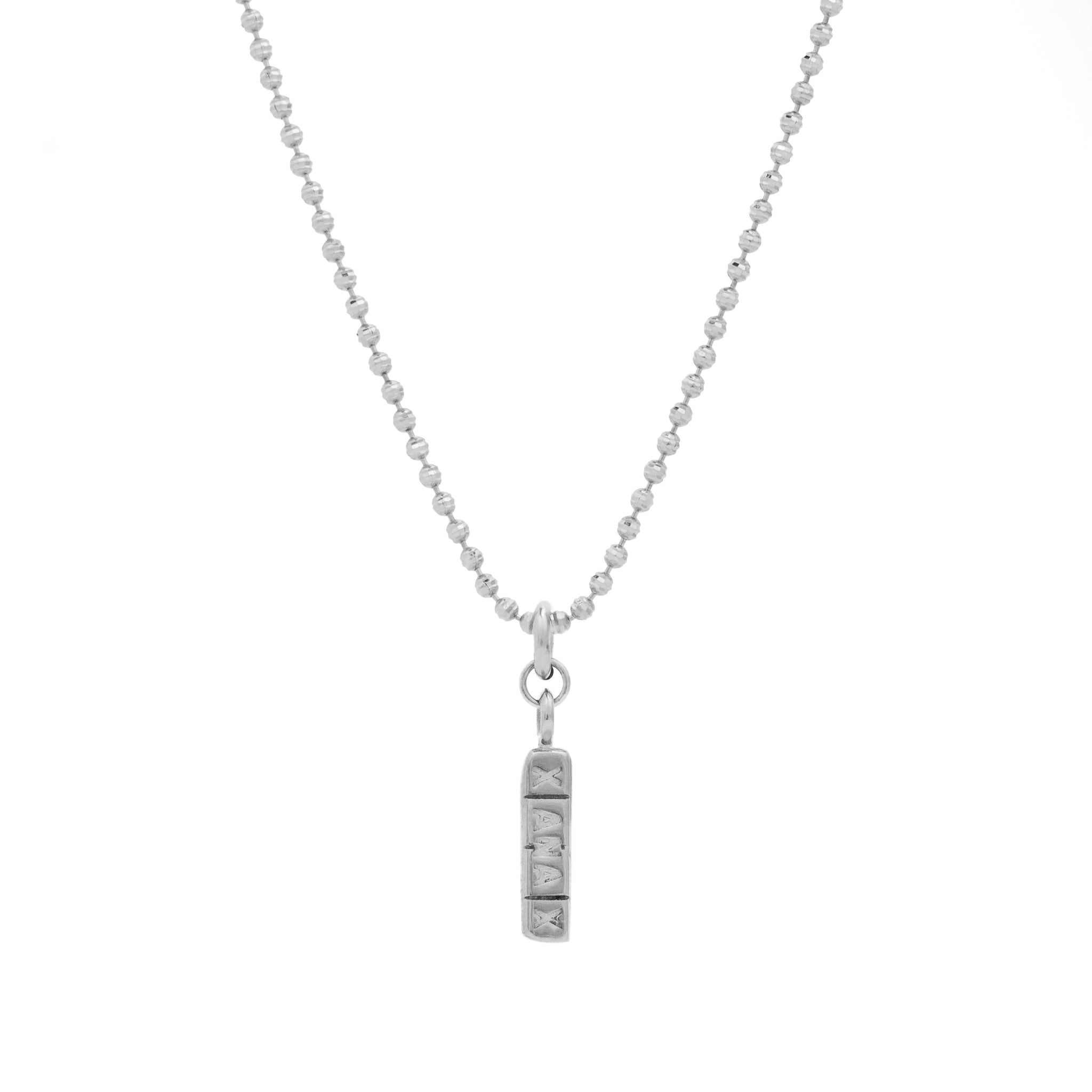 Silver Xanax Bar Necklace